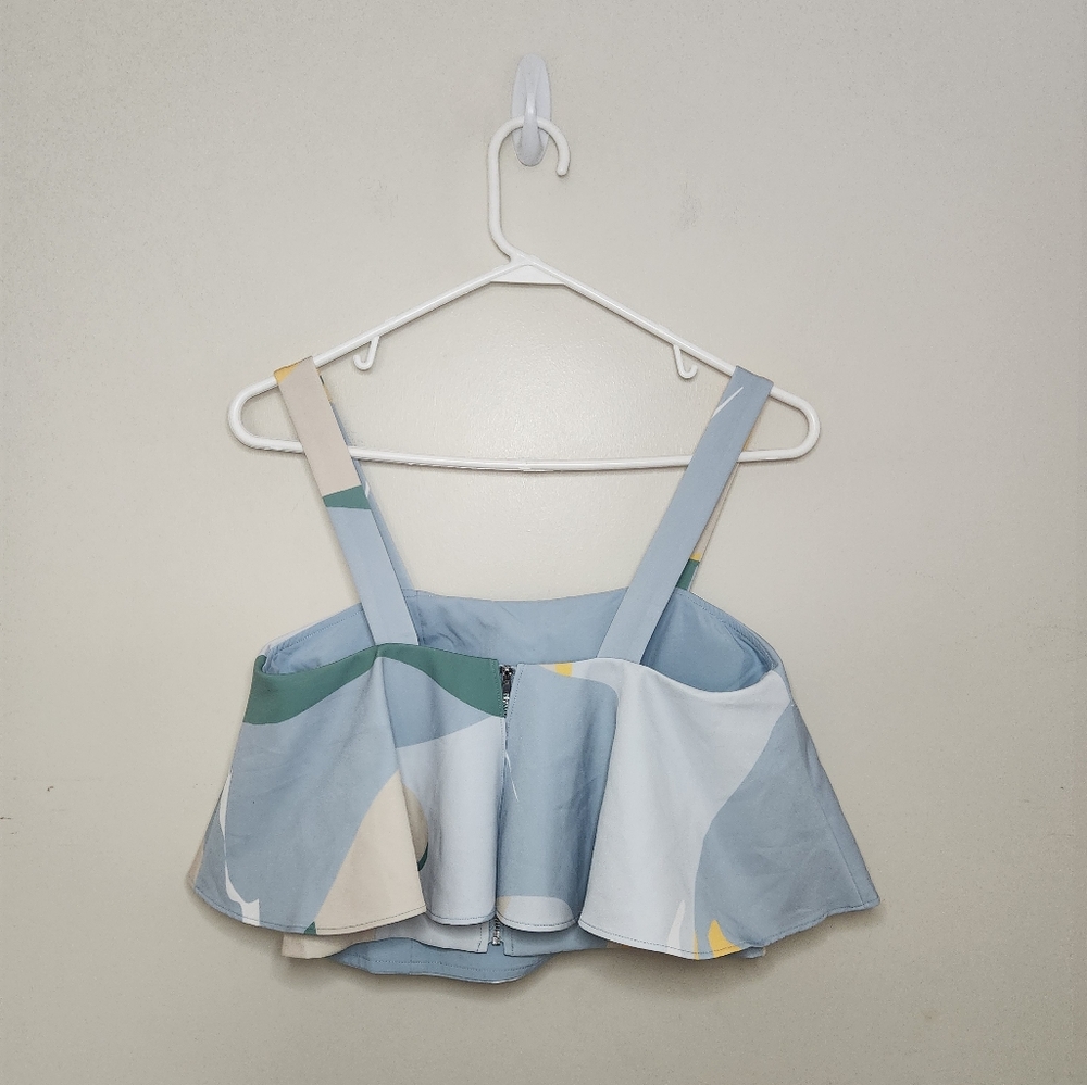 Women's Love Bonita Tasha Flounce Crop Summer Seascape Top Sz 6 - Picture 7 of 13